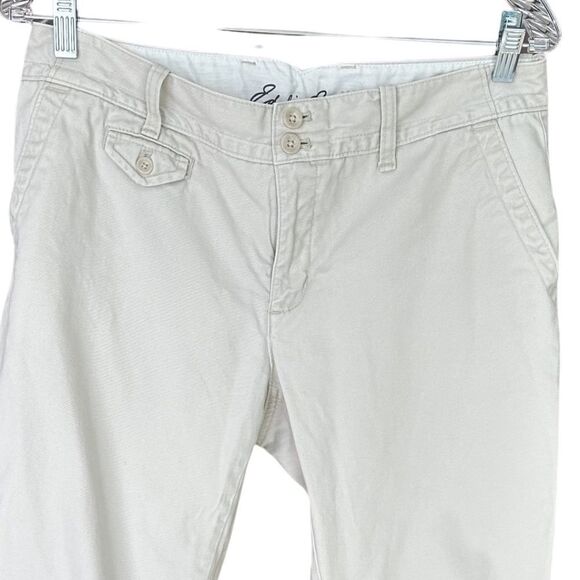 Eddie Bauer Women's Cropped Pant Blakely Fit / Chino Heritage Wash Tan-Khaki 8 - Picture 5 of 8